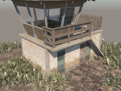Building airport Low-poly 3D model