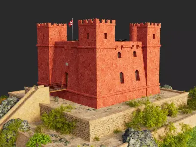 Red Tower Malta 3D model