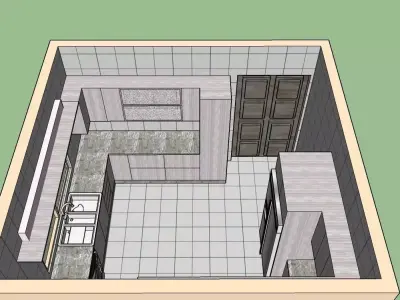 Simple Kitchen design 3D model