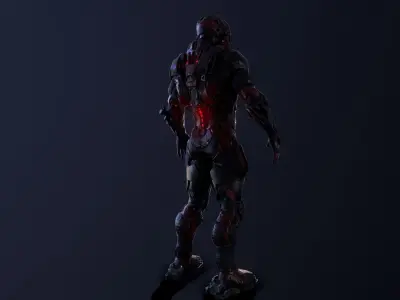 Cybernetist PBR Game Ready Rigged Model Low-poly 3D model