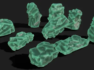 Mountain ice Rocks - PBR Pack 11 Low-poly 3D model