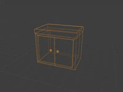 LowPolyClosedCabinet cabinet with door Low-poly 3D model