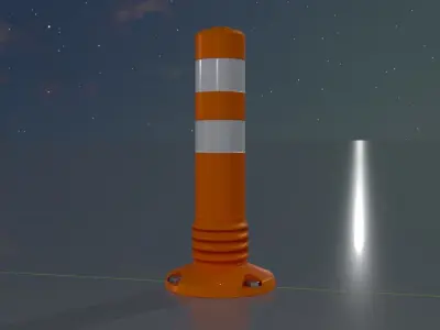 Flexible Traffic Bollard 450 Low-poly 3D model
