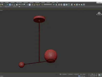 BALANCE two hanging lights with ball in middle Low-poly 3D model