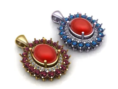 Women Fashion Diamond Pendant 3d Printable Model 3D print model