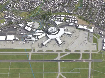 Dusseldorf - Airport - DUS Low-poly 3D model