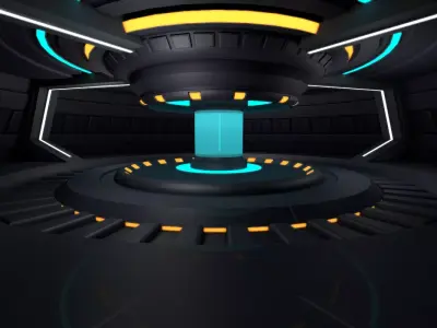 Sci Fi Room Low-poly 3D model