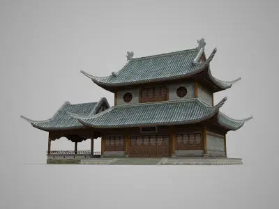 Oriental Ancient Architecture Low-poly 3D model