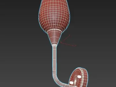 viola wall sconce with glass shade 3D model