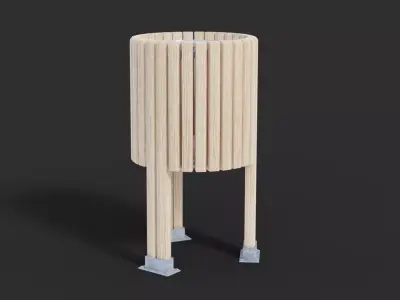 Salou Low Poly  Trash Bin 3D model