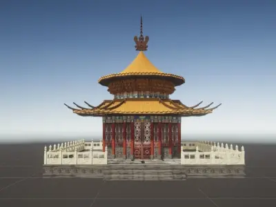 RoundPavilionRoofPalace chinese pagoda 3D model