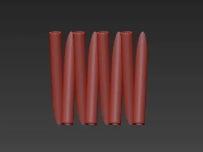 Deltalight set of five silver candlesticks on wall 3D model