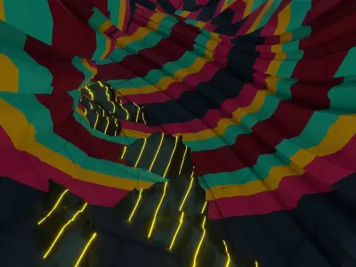Wild tunnel with graffiti  effects and 3D model included 3D model