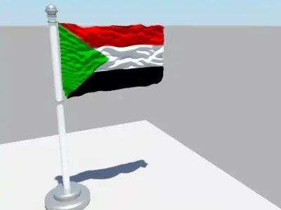 Sudan flag 3D model