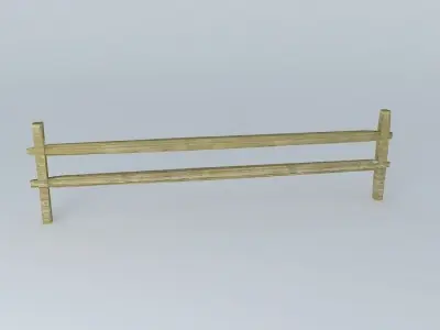 Split Rail Fence Section Free 3D model