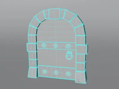 Medieval Door - Stylized Low-poly 3D model