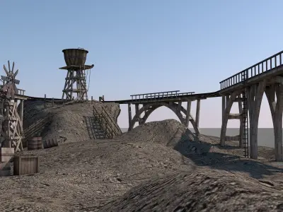 Old Wild West Railway Facility 3D model