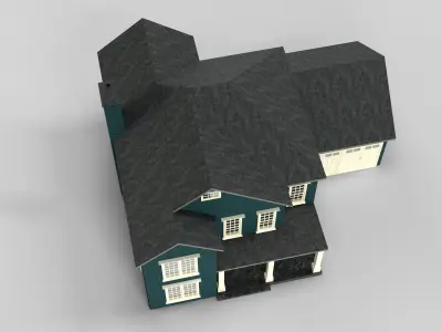 British House Design 16T3  Low-poly 3D model