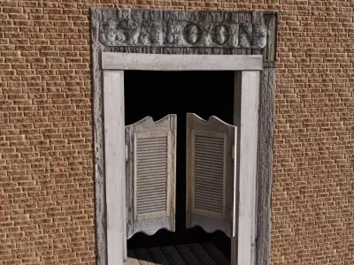 Saloon Swinging Doors Tutorial File  Free 3D model