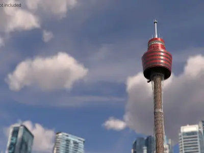  Skyscraper Observation Tower Urban Dark Red 