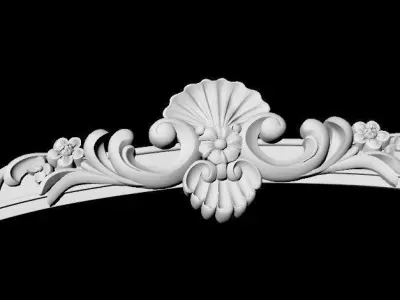 bed headboard 3D model 8