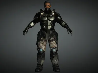 AAA Sci-Fi  Male  Character 01 Low-poly 3D model