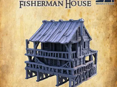 Old Fisherman House Tabletop Terrain 28 mm 3D print model 3D print model