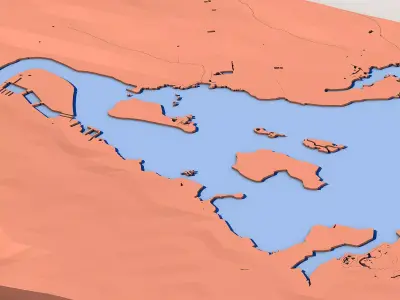 Low Poly Mountain Landscape Terrain 3D model