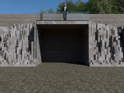 Futuristic stair for people to rest 3D model