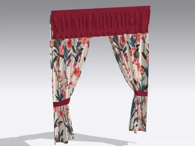 Curtain Low-poly 3D model