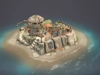 Stylish Next Generation Farm Low-poly 3D model