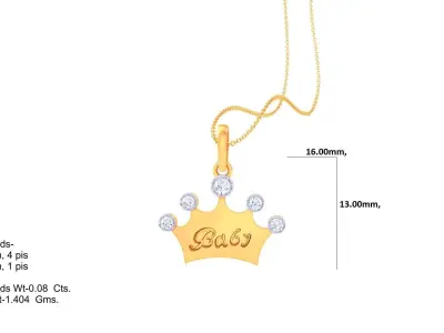 Kids Pendants with Crown 3dm STL OBJ FBX Renders Details 3D print model