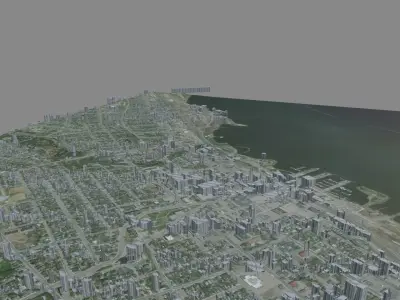 Customisable City Low-poly 3D model