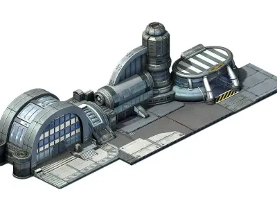 Main building - small building complex 3D model