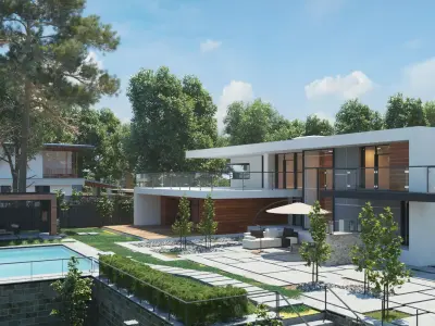 Country house 3D scene 3D model