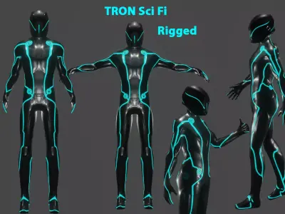 Tron Sci Fi Character 3D model