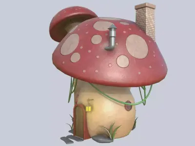 Mushroom house collection 3D Model Pack