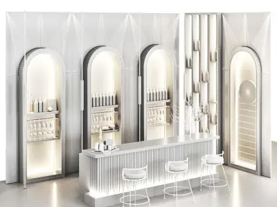 Cafe02 bar in modern style Low-poly 3D model