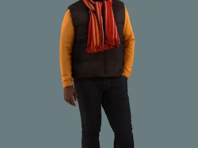 Set of 3D men standing in various poses 3D model