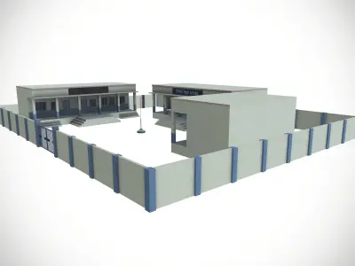 School Low-poly 3D model