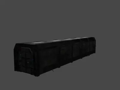 Dark sci-fi hallway Low-poly 3D model