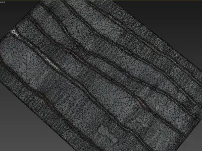 Carpet two rugs with stripes 3D model