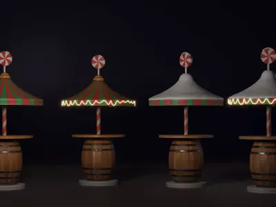 Christmas Candy Bar Table - Stylized 3D Asset Low-poly 3D model