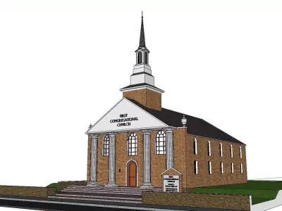 Architecture-Religion-God-Culture-Temple-0104 church with ste... 3D model