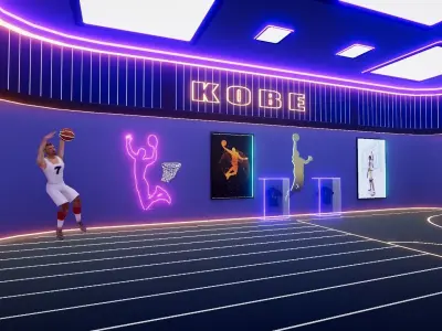 Basket Ball interior with sci-fi look Low-poly 3D model