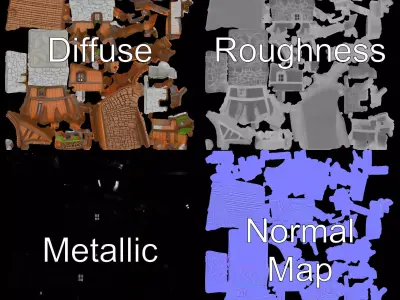 Rustic Wooden House model pack Low-poly 3D model