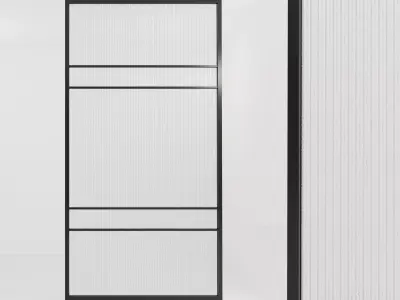 Glass partition door 66 Low-poly 3D model