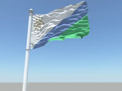 Lesotho flag 3D model