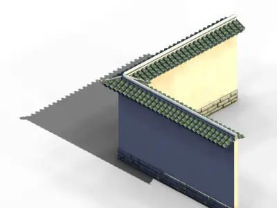 Game River Yang City - a small wall -02 3D model