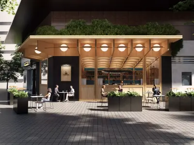 Modern Outdoor cafe bar coffee shop 3D model